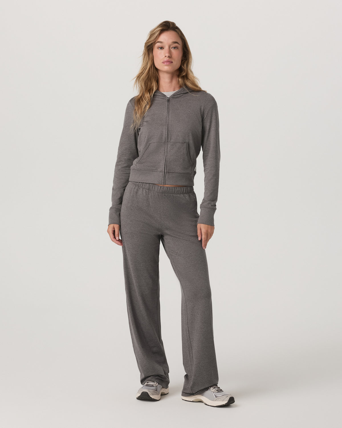 Women Vuori Halo Mini FZ Hoodie Women's Chia Heather Hoodie