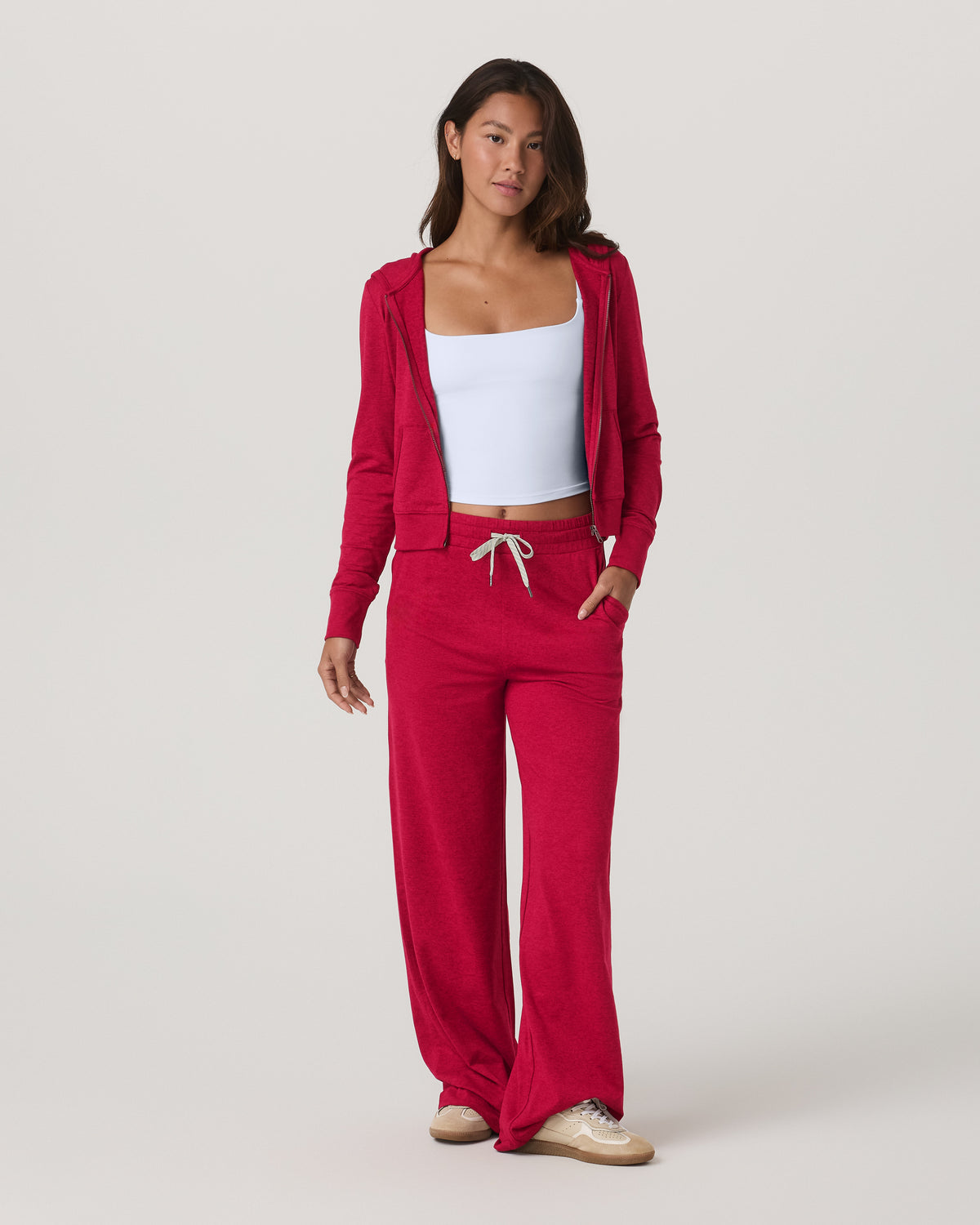 Women Vuori Halo Mini FZ Hoodie Women's Strawberry Heather Hoodie
