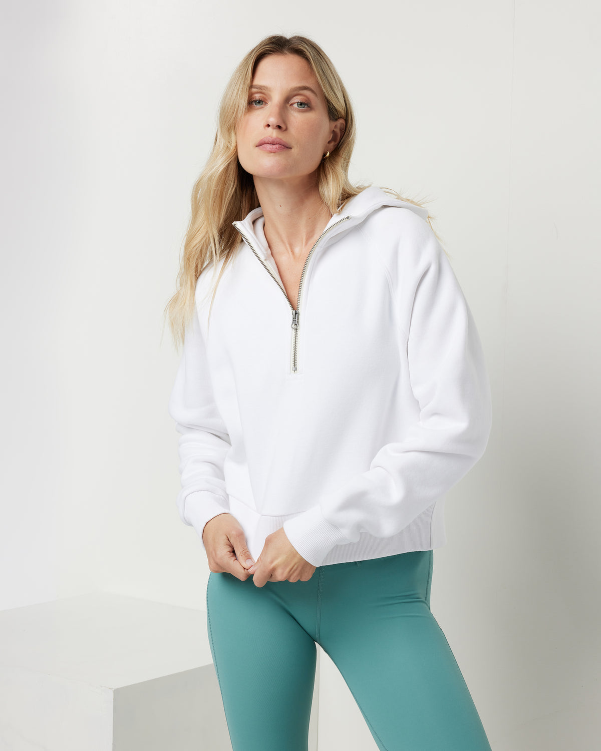 Women Vuori Restore Half Zip Hoodie Women's White Hoodie
