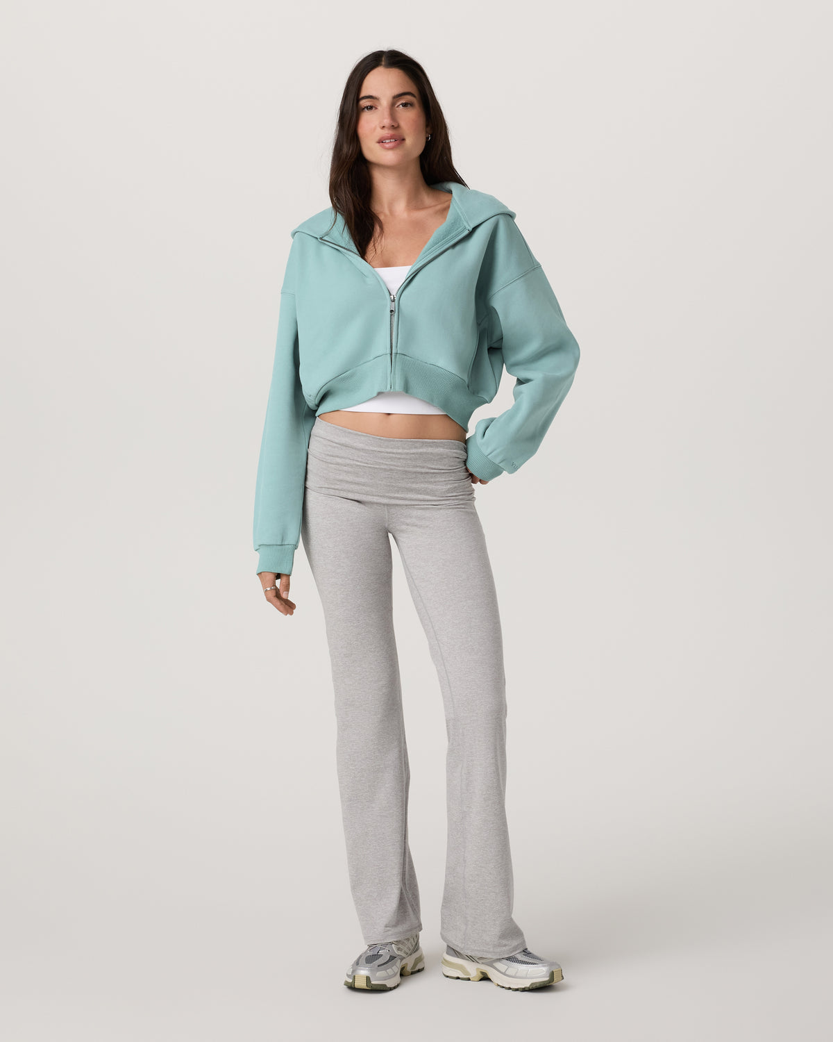 Women Vuori Restore Mini Full Zip Hoodie Women's Sea Spray Jacket