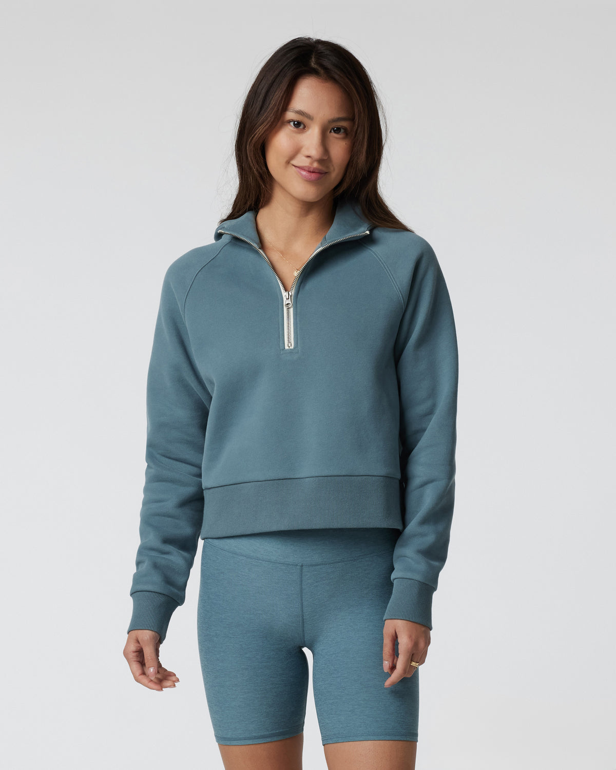 Women Vuori Restore Half Zip Hoodie Women's Smoke Blue Hoodie