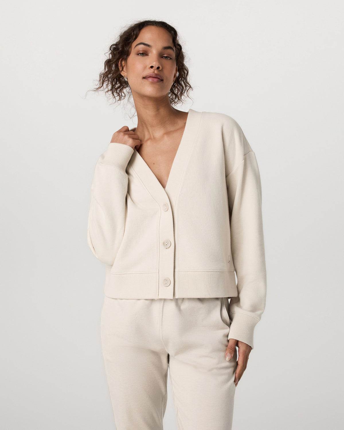 Women Vuori Sedona Cardigan Women's Bone Button-Down Sweater