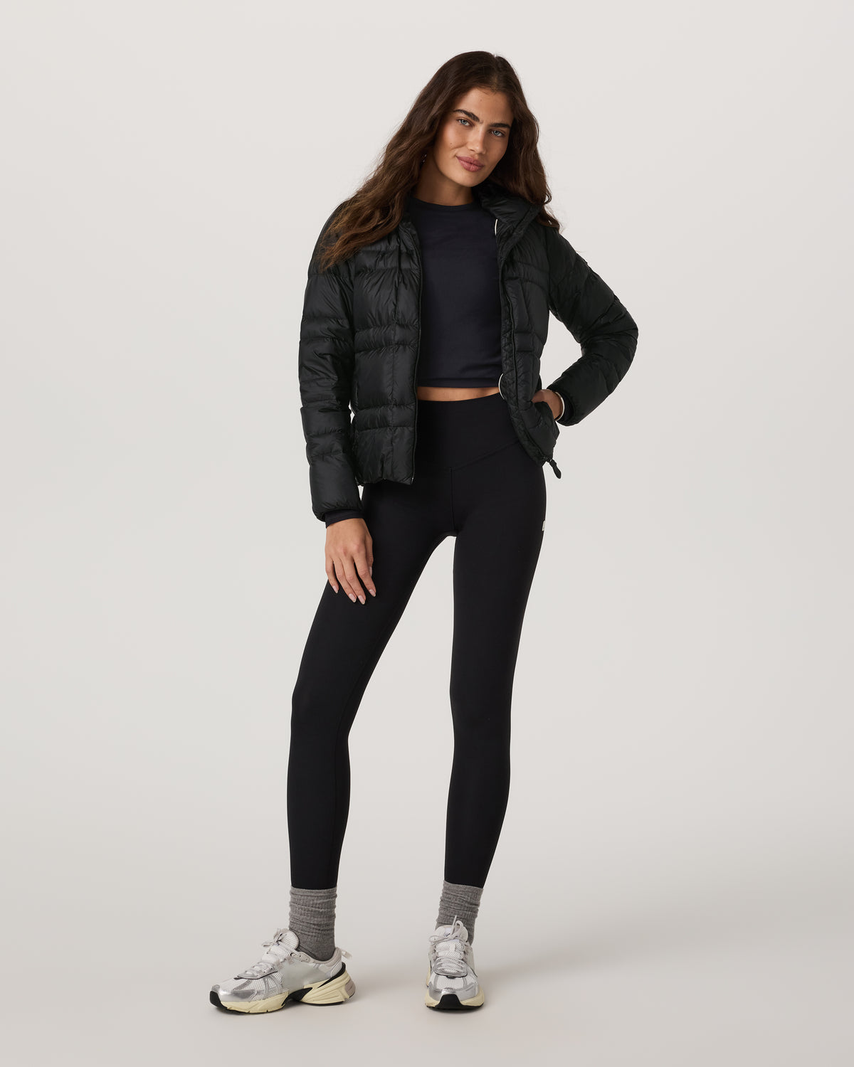 Women Vuori Women's Coordinate Packable Down Jacket Black Zip Up
