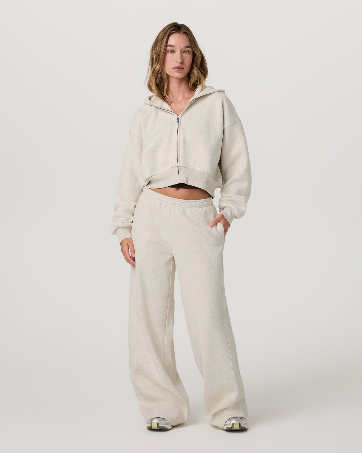 Women Vuori Women's Restore Ultra Wideleg Sweatpant Bone Heather