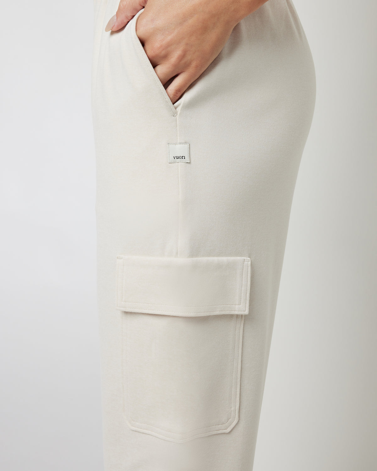 Women Vuori Boyfriend Cargo Sweatpant Milkweed Heather