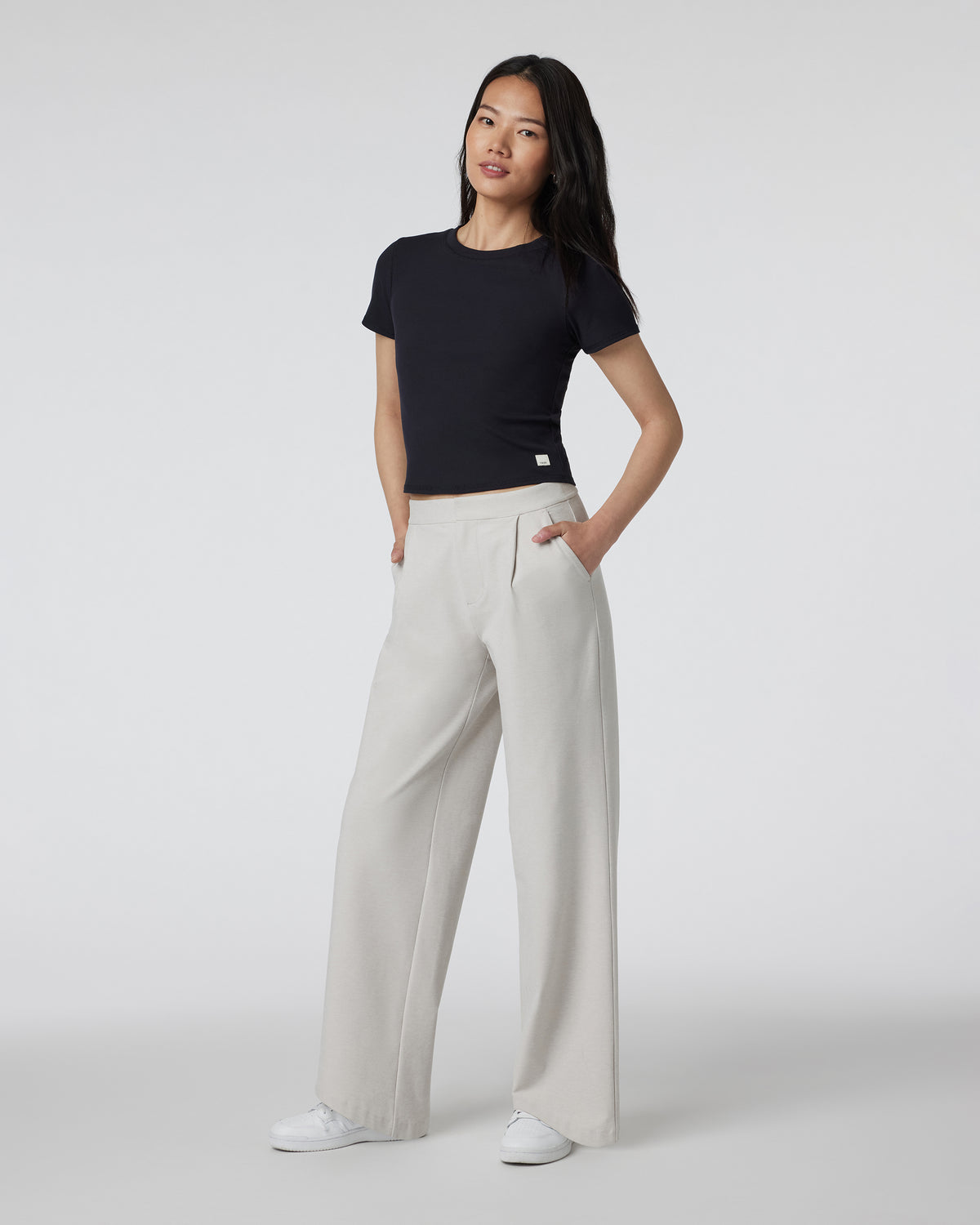 Women Vuori Elevation Trouser Ecru Heather High-Rise Pants