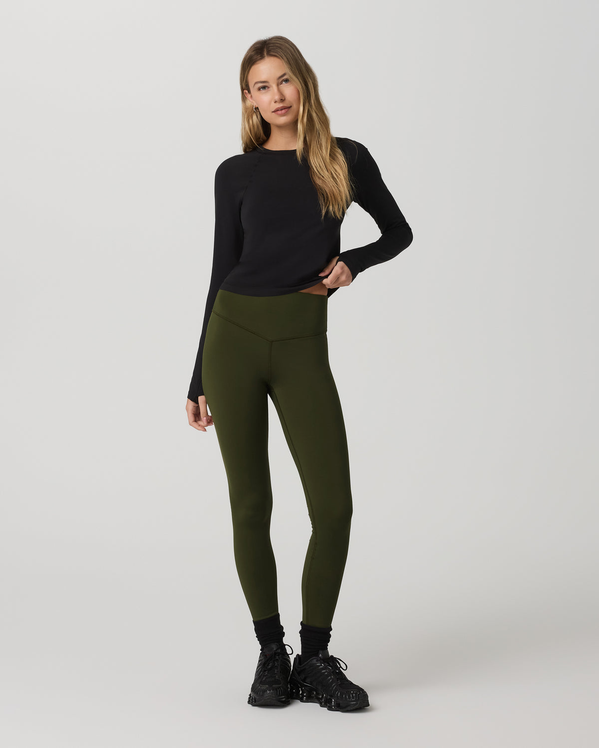 Women Vuori Chilled Out Legging Women's Olive High-Waist Leggings