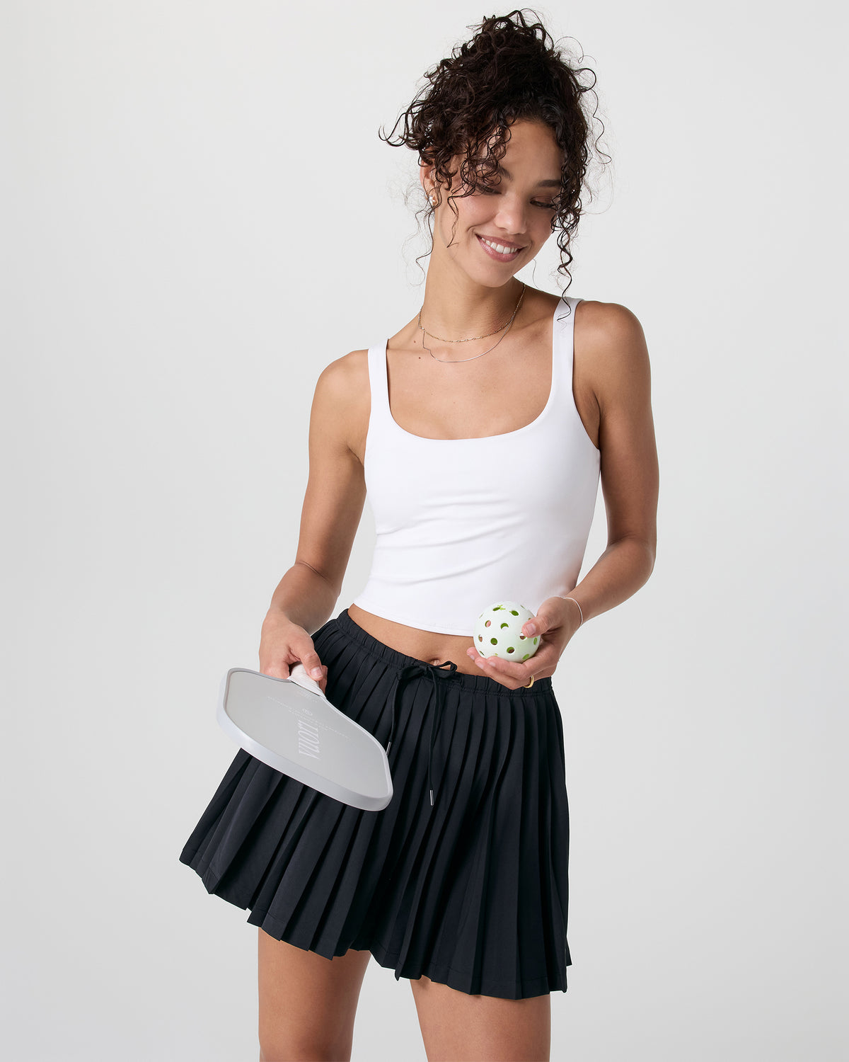 Women Vuori Clementine Pleated Skirt 15" Black