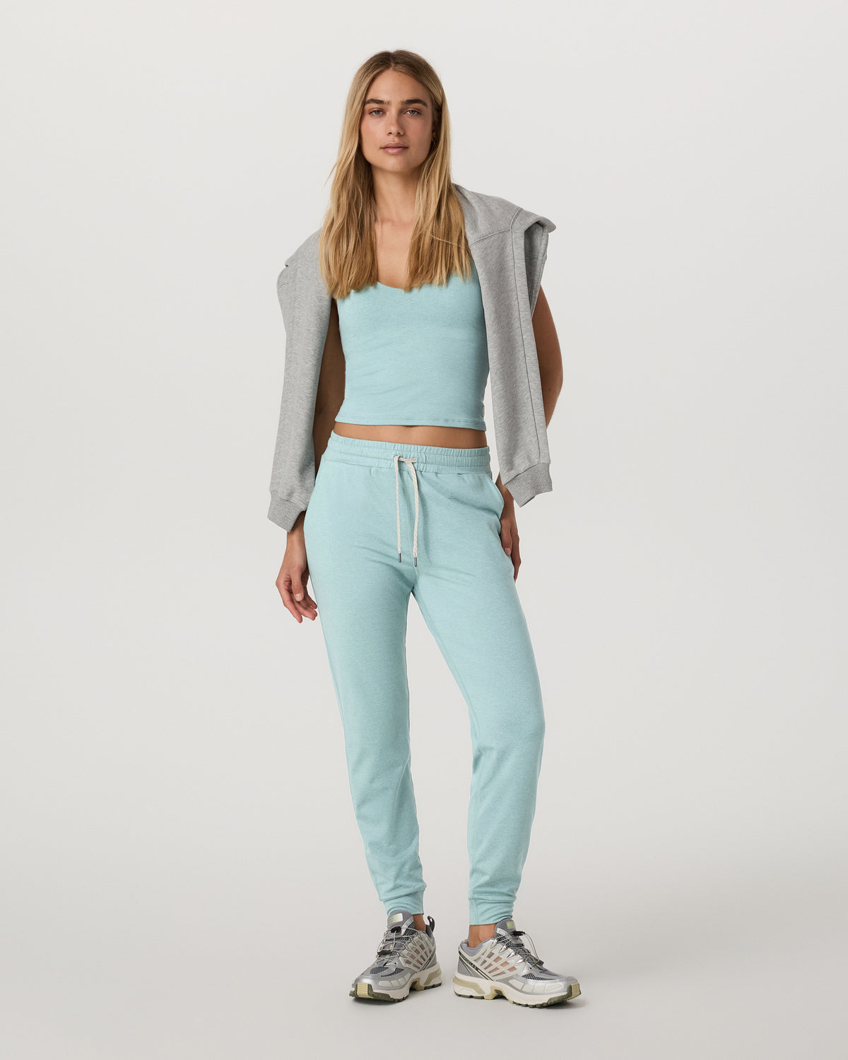 Women Vuori Halo Performance Crop 2.0 Sea Spray Heather