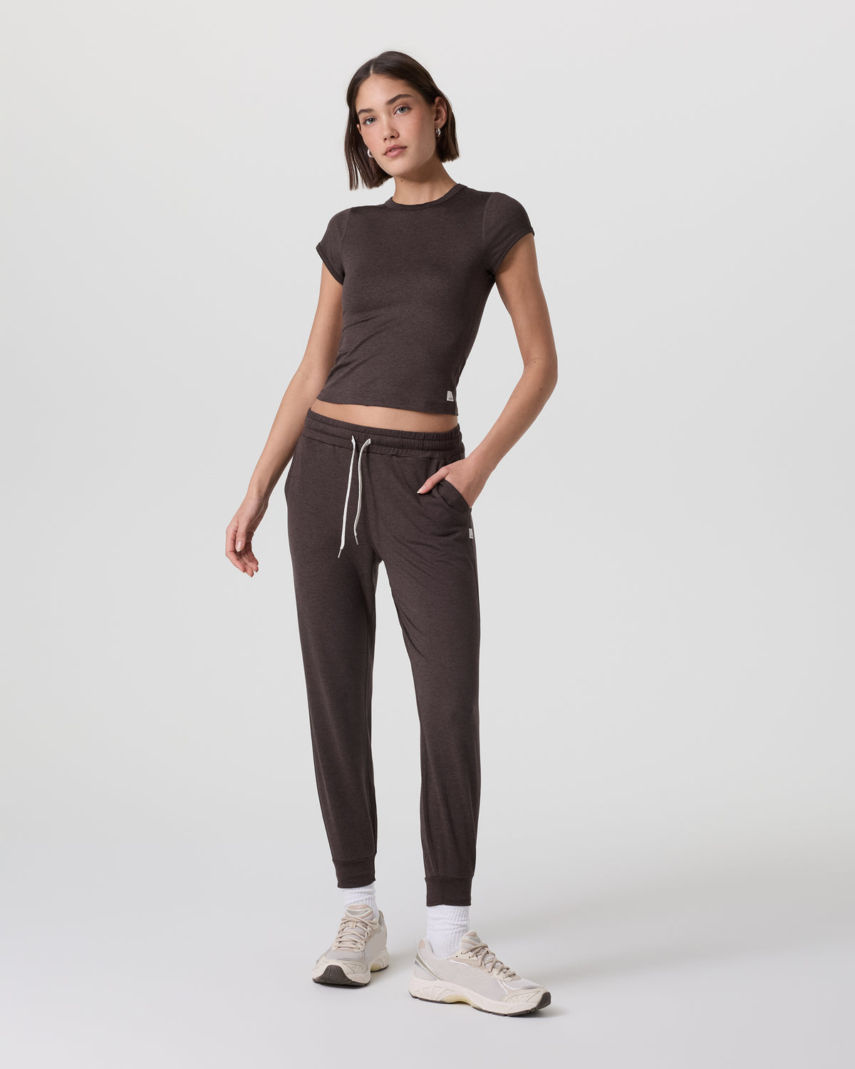 Women Vuori Halo Baby Tee Java Heather