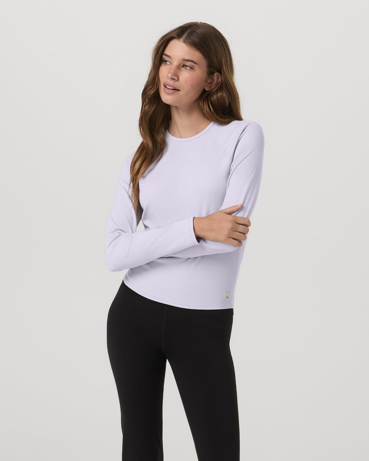 Women Vuori Long Sleeve Pose Crew Women's Lavender Ice Crewneck