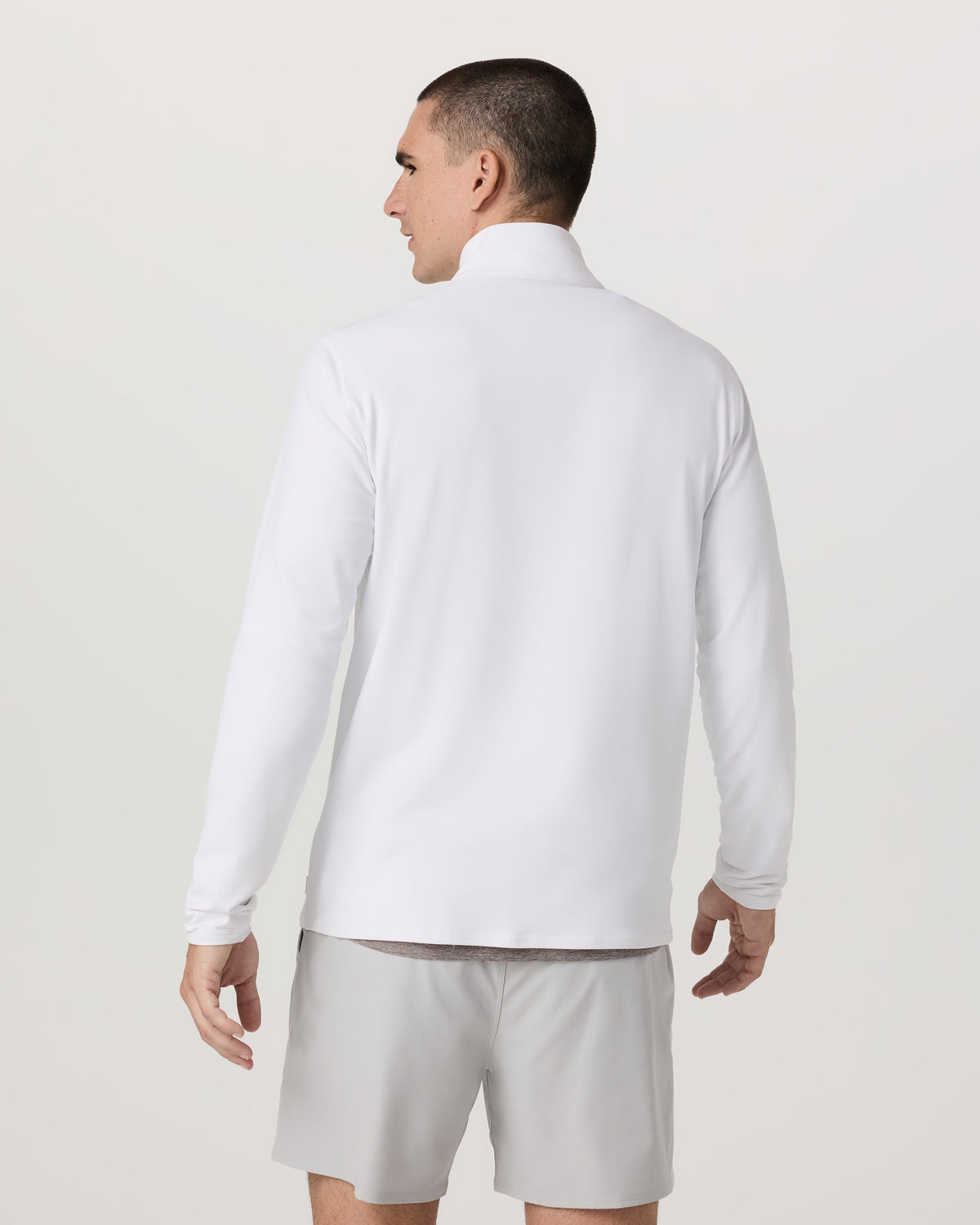 Men Vuori Ponto 1/2 Zip Mock Neck Men's White Mock Neck Top