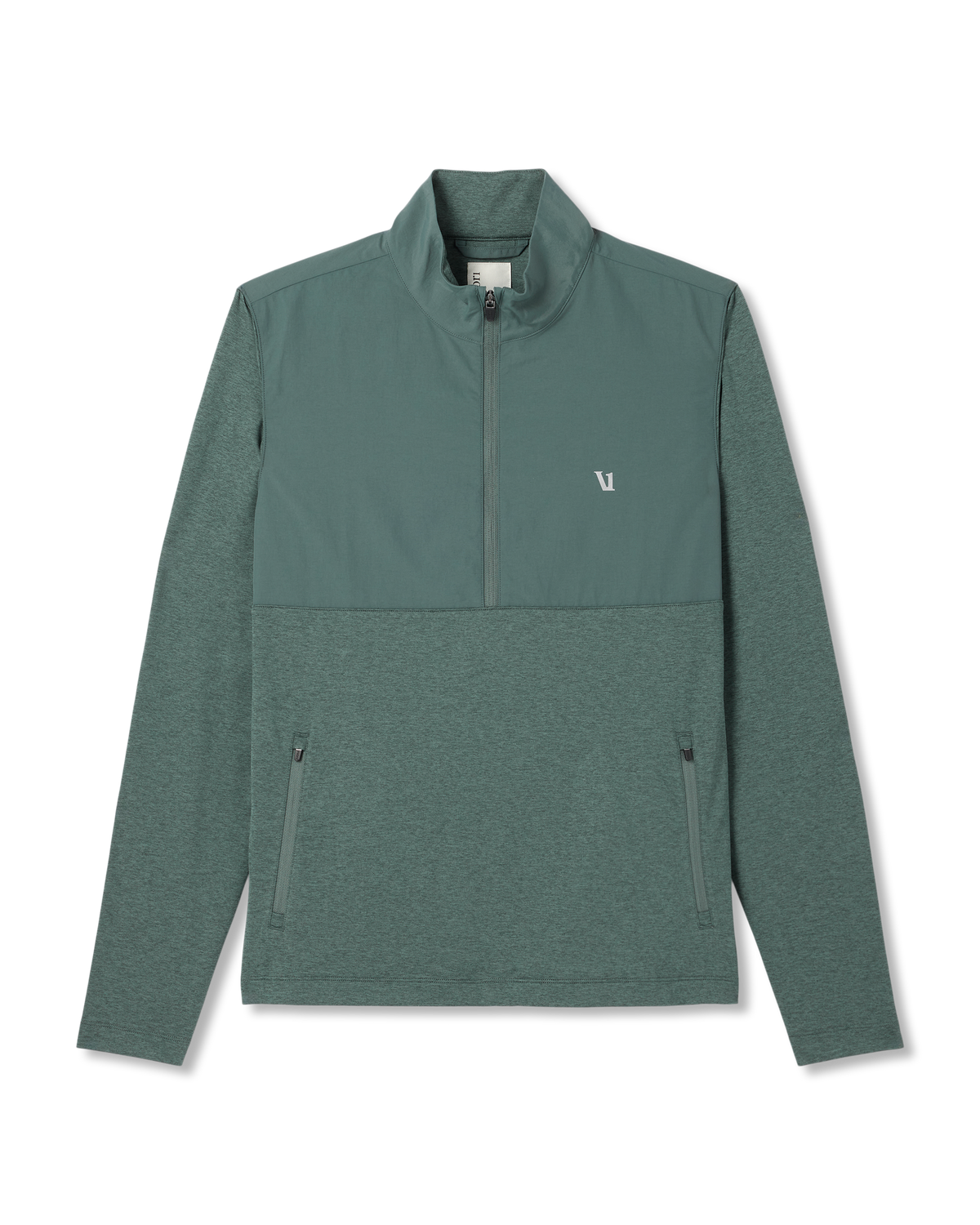 Men Vuori Sunday Element 1/2 Zip Agate Green Heather Pullover