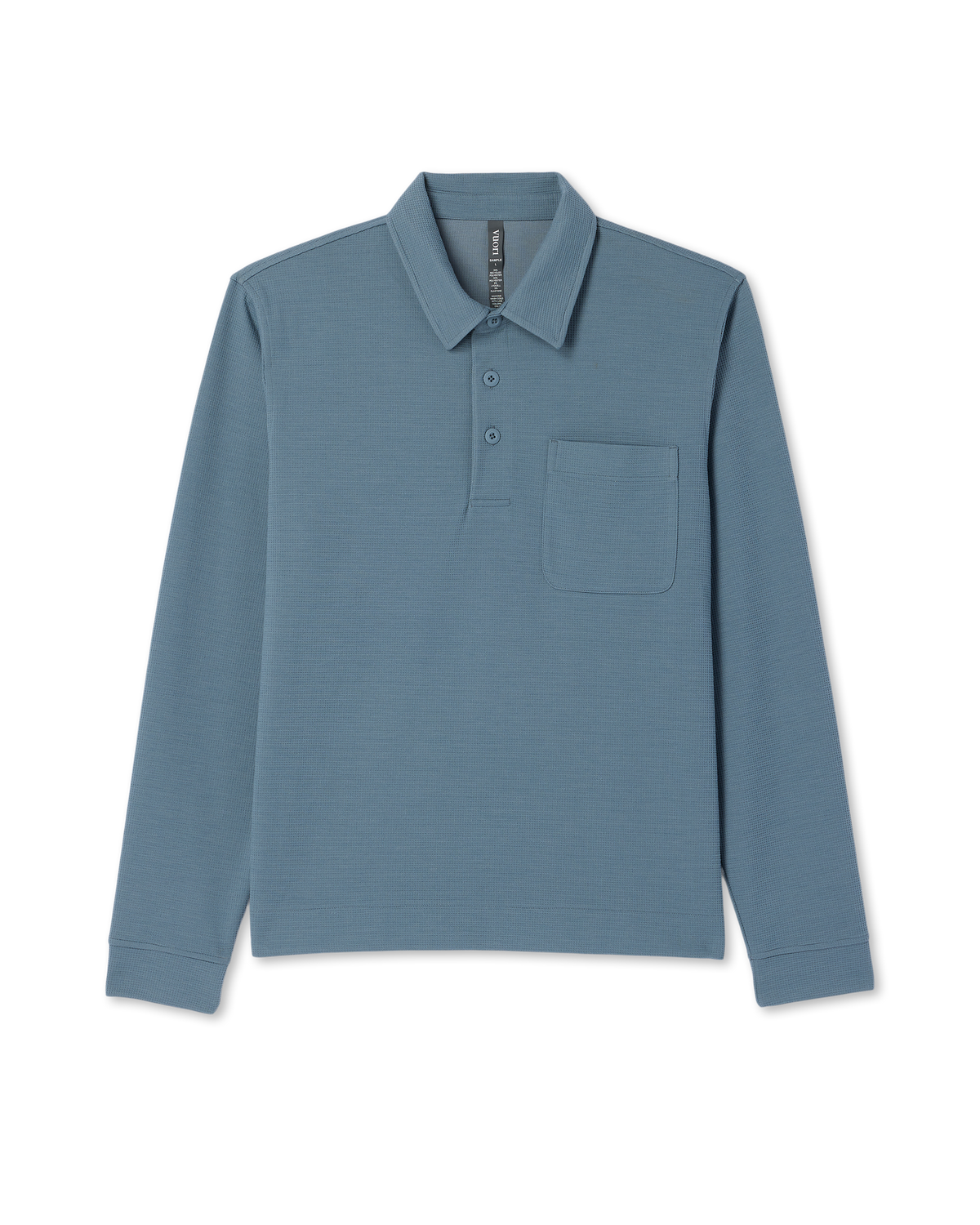 Men Vuori Long Sleeve Waffle Polo Men's Abyss Polo Shirt