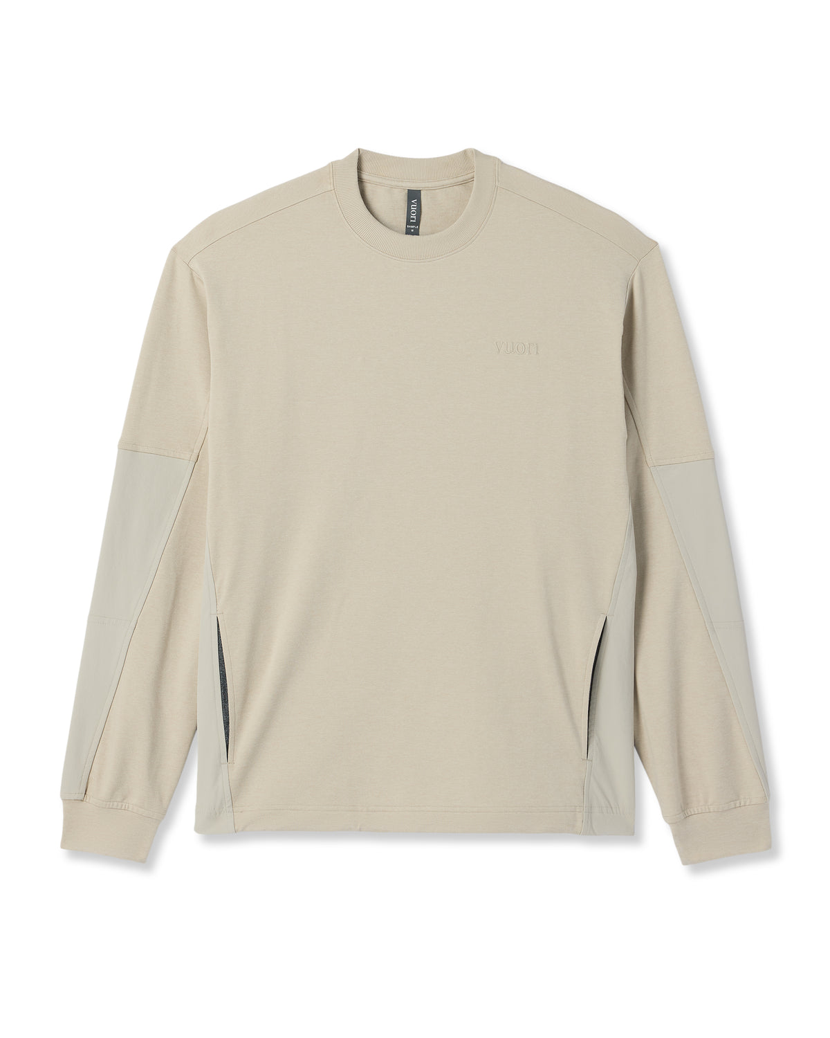 Men Vuori Men's Coronado Mixed Media Crew Limestone Heather