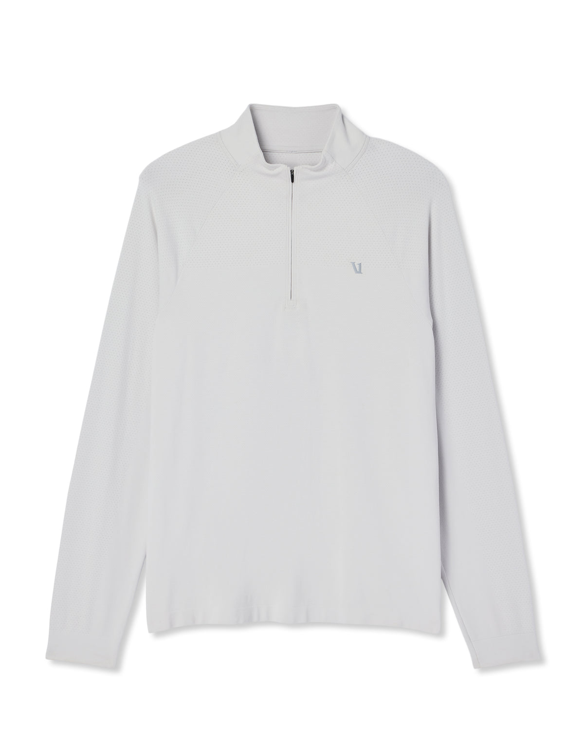 Men Vuori Clearview Seamless Quarter Zip Frost Grey Long Sleeve