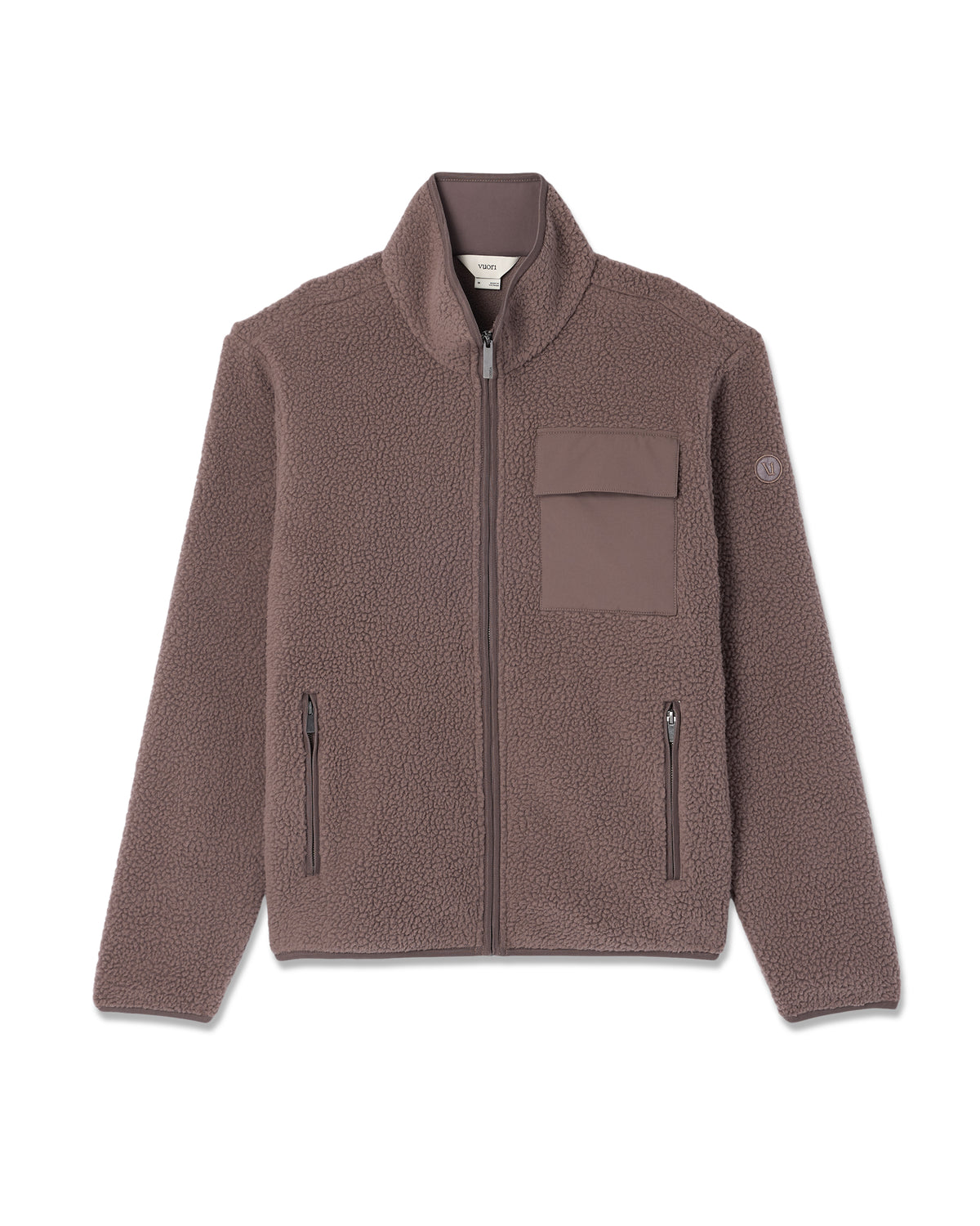 Men Vuori Alpine Fleece Full Zip Men's Elm Mock Neck Jacket