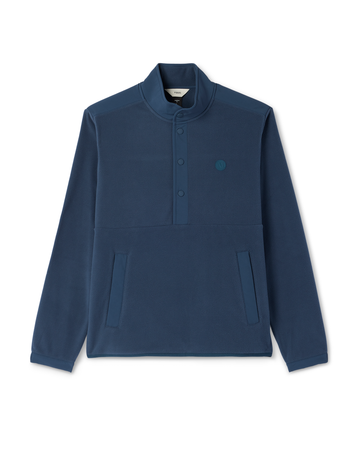 Men Vuori Aspen 1/2 Snap Men's Ocean Blue Mock-Neck Pullover
