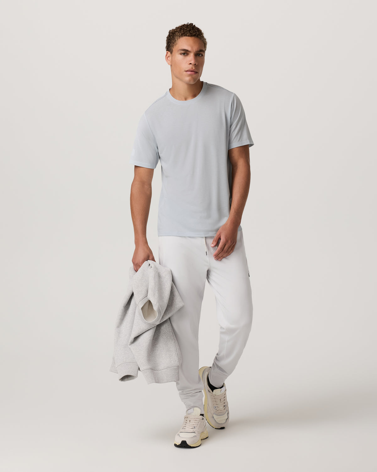 Men Vuori Current Tech Tee Men's Performance Shirt in Light Mist