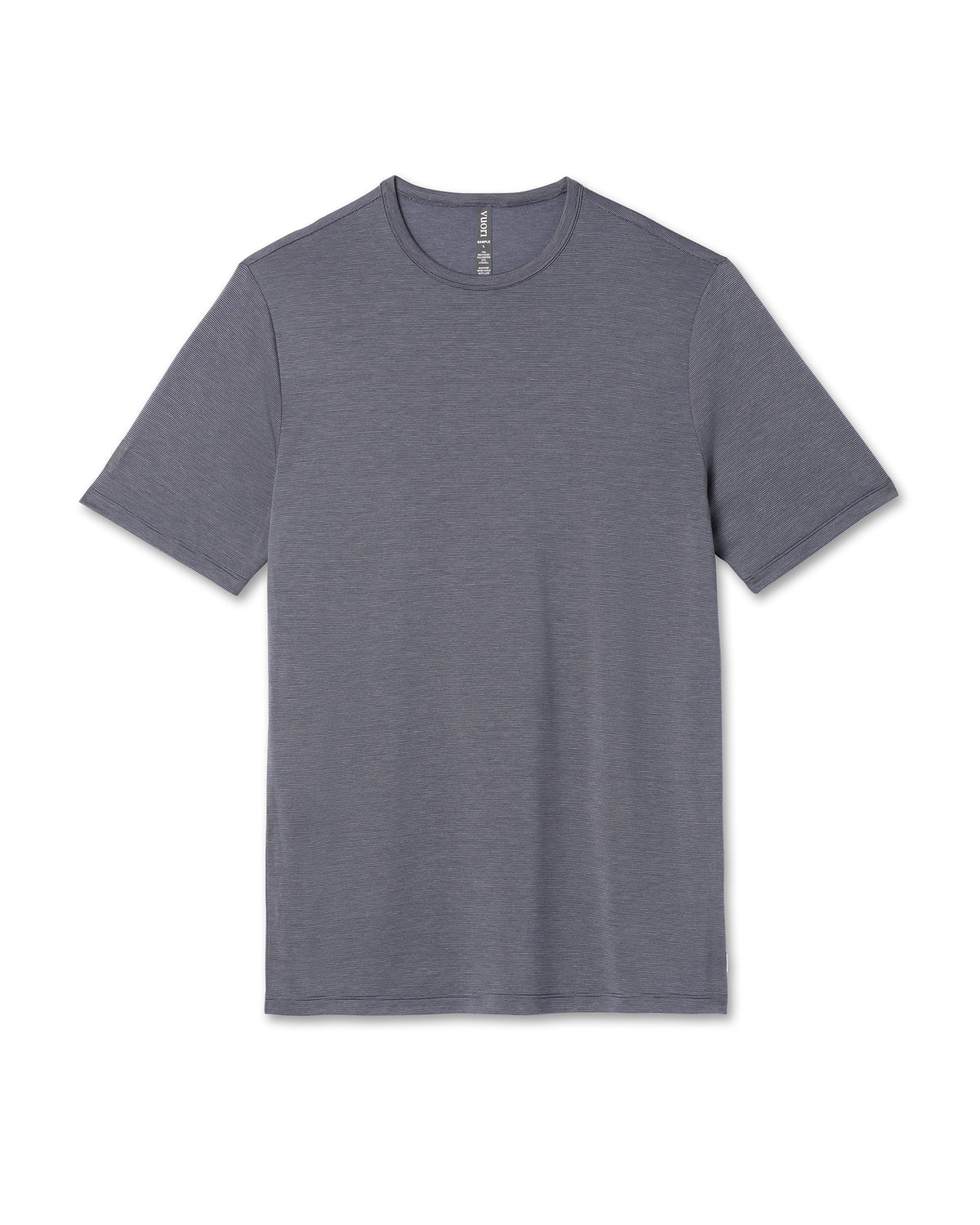Men Vuori Short Sleeve Marina Stripe Tee Dark Pewter Run Shirt