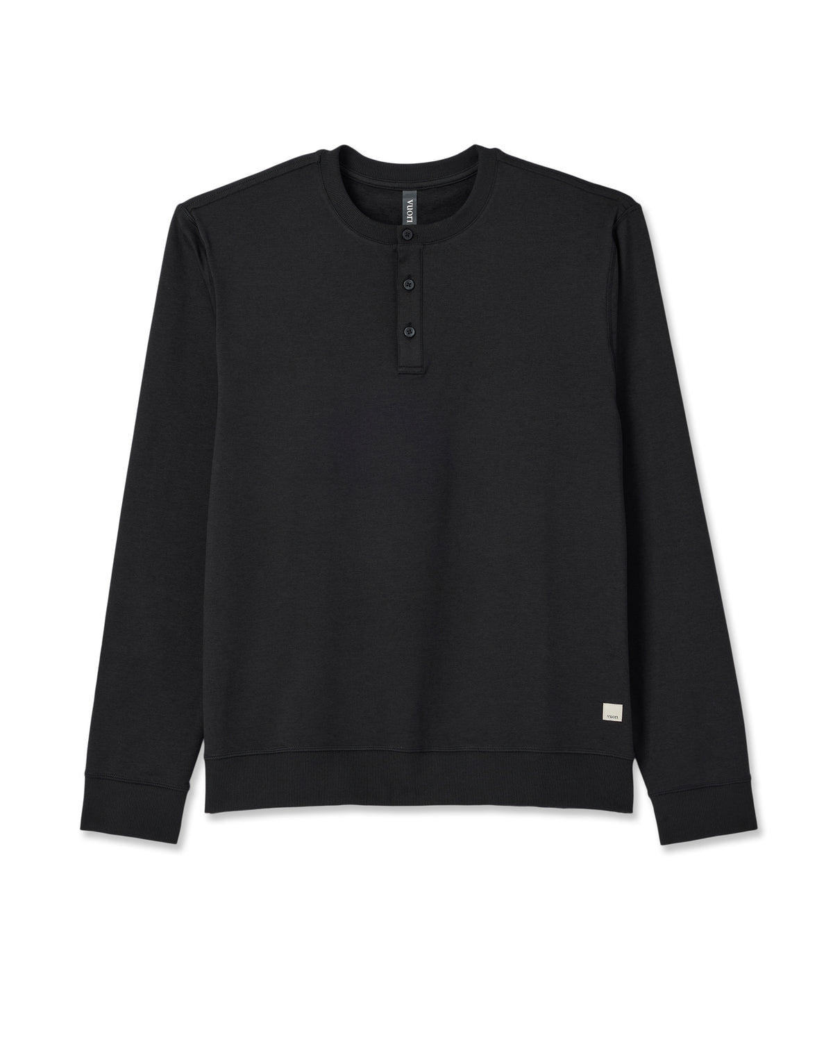Men Vuori Long Sleeve Coronado Henley - Relaxed Black Heather
