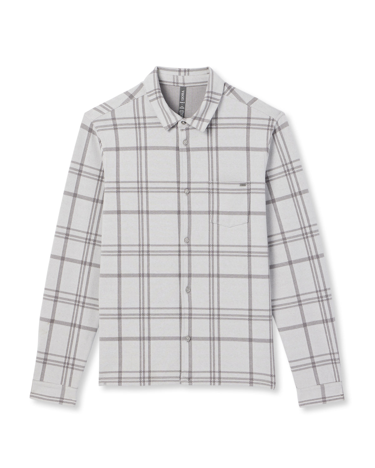 Men Vuori Seaview Plaid Buttondown Shirt Frost Grey