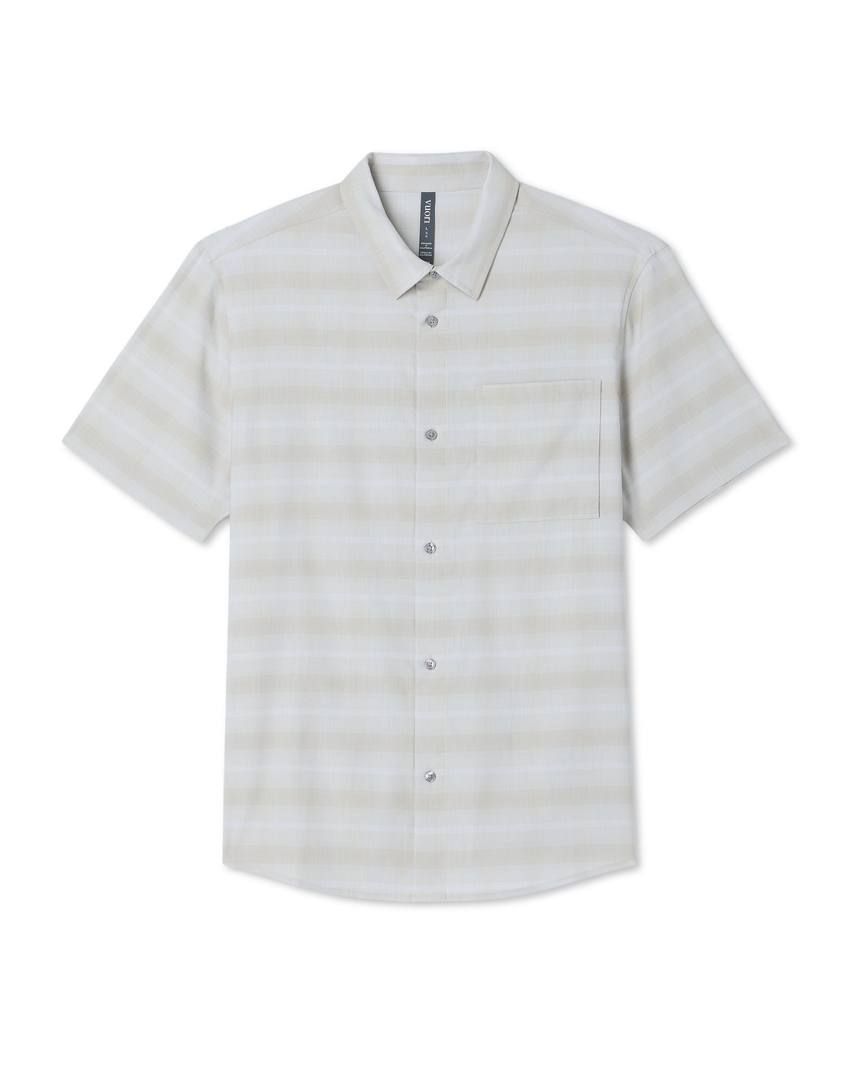 Men Vuori Men's Short Sleeve Plaid Button Down Shirt Sandalwood