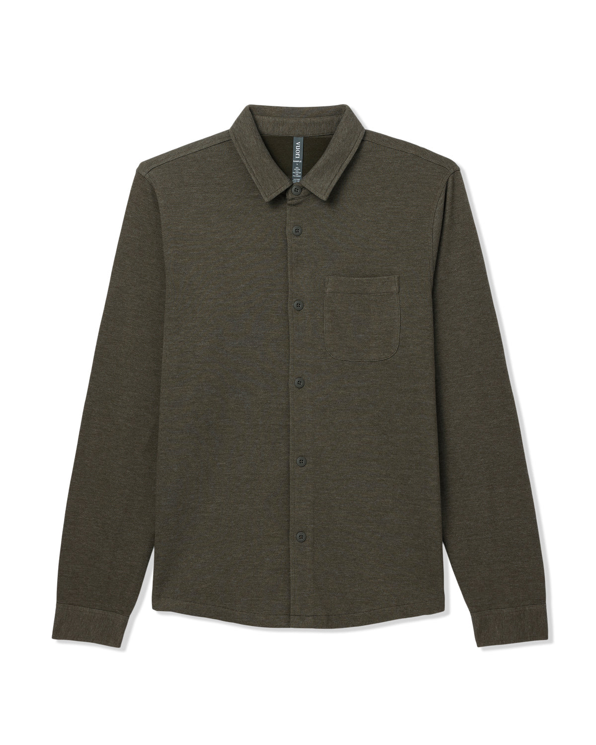 Men Vuori Jeffreys Overshirt Men's Olive Heather Button-Up Shirt