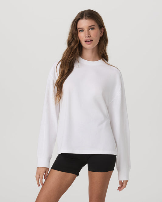 New Vuori Long Sleeve Heavyweight Cotton Tee Women's White Shirt