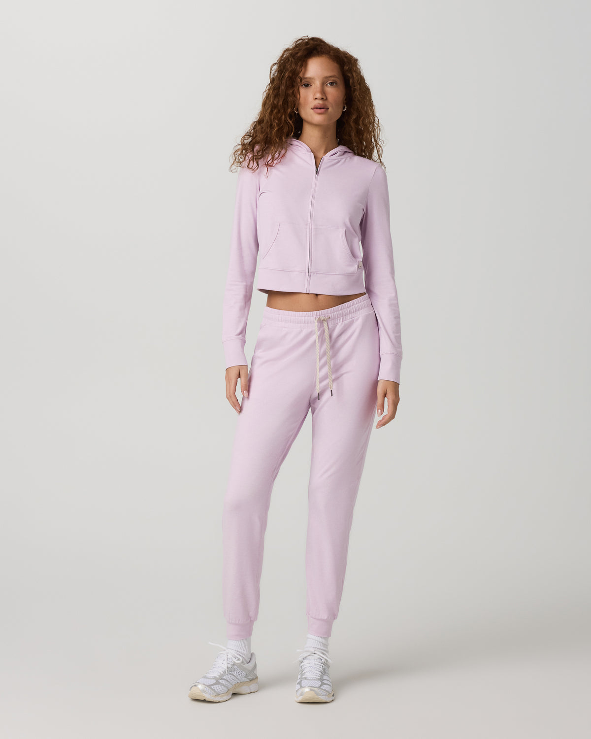 Women|New Vuori Halo Mini Full Zip Hoodie Lilac Breeze Heather Fitted Hoodie