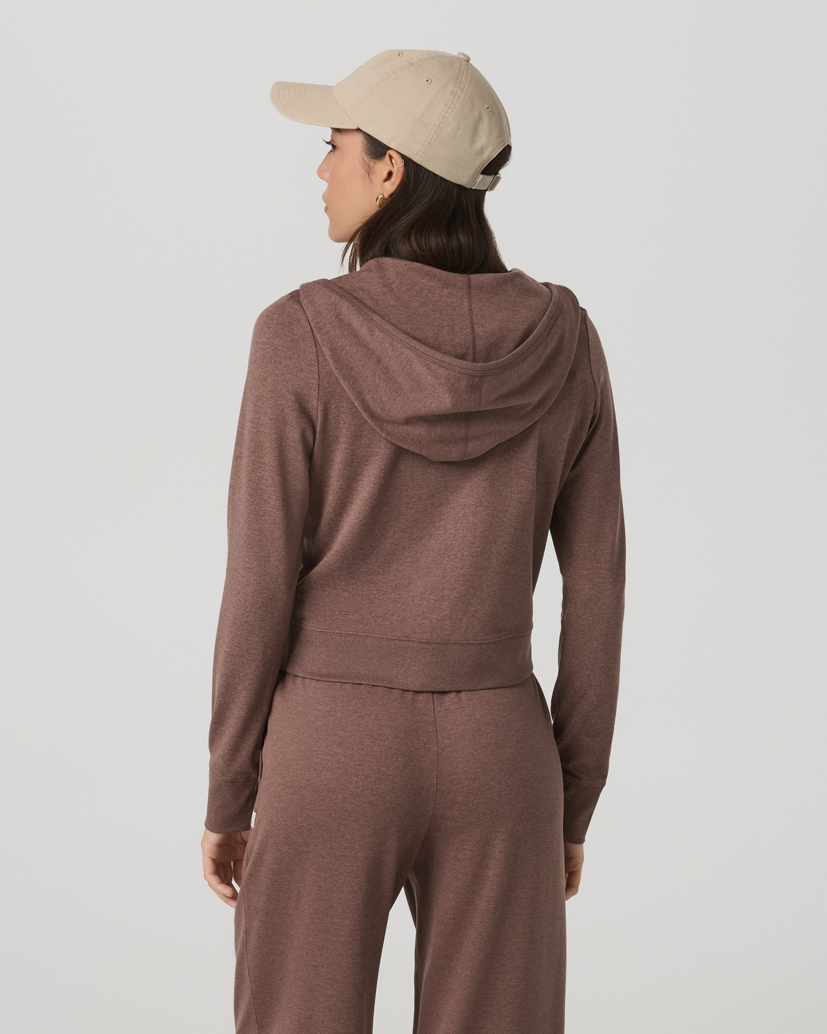 Women|New Vuori Halo Mini Full Zip Hoodie Women's Sable Heather Hoodie