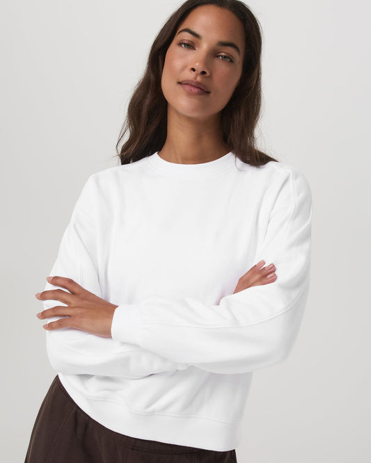 Women|New Vuori Sedona Seams Crew Women's White Fleece Sweatshirt