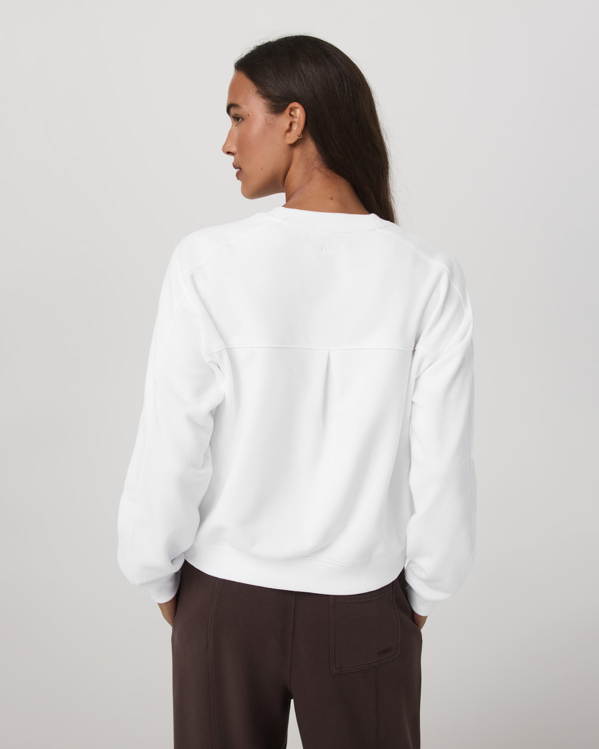 Women|New Vuori Sedona Seams Crew Women's White Fleece Sweatshirt