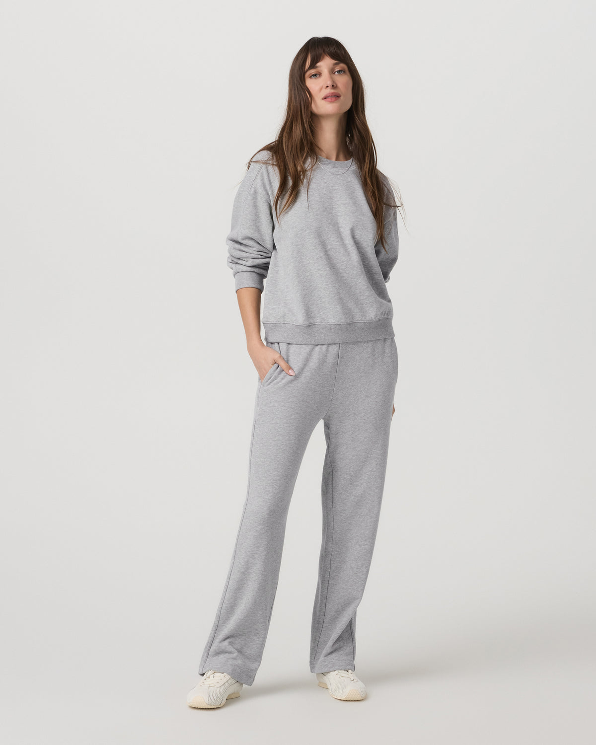 Women|New Vuori Sedona Seams Crew Women's Light Heather Grey Sweatshirt