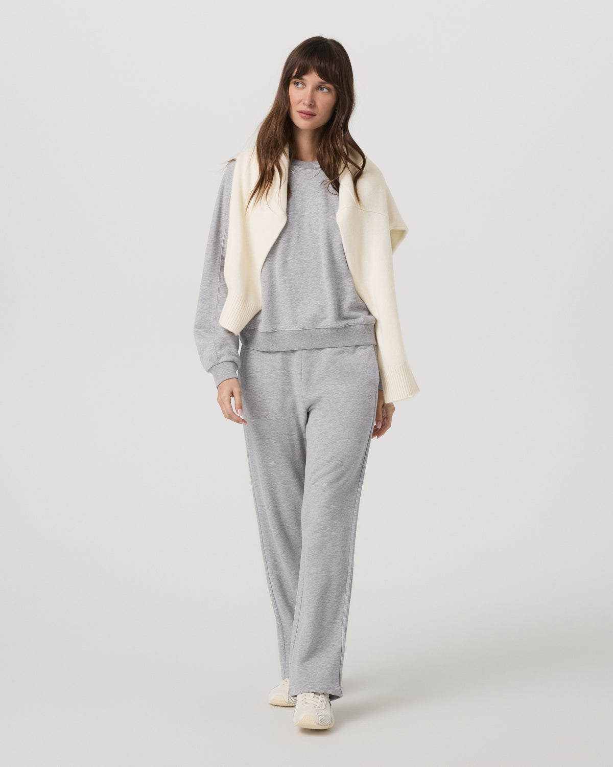 Women|New Vuori Sedona Seams Crew Women's Light Heather Grey Sweatshirt