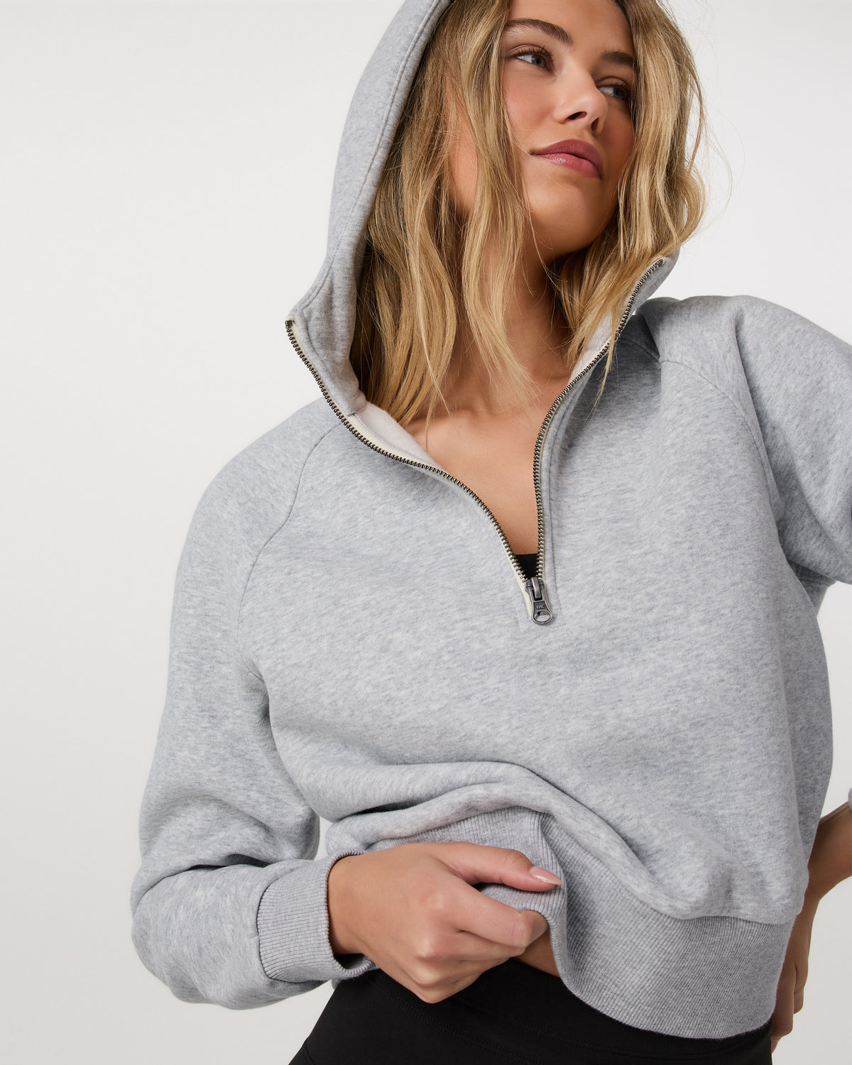 Women Vuori Restore Half Zip Hoodie Light Heather Grey Hoodie