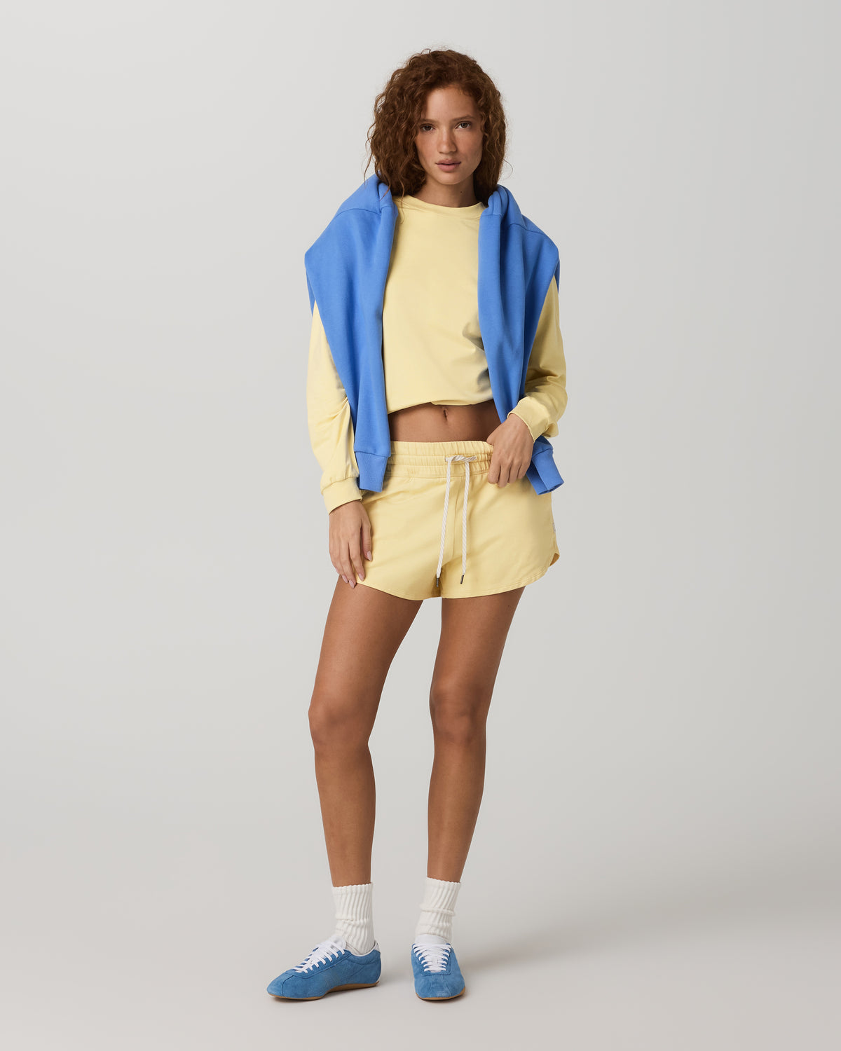 Women|New Vuori Halo Modern Crew Lemon Snap Heather Lounge Sweatshirt