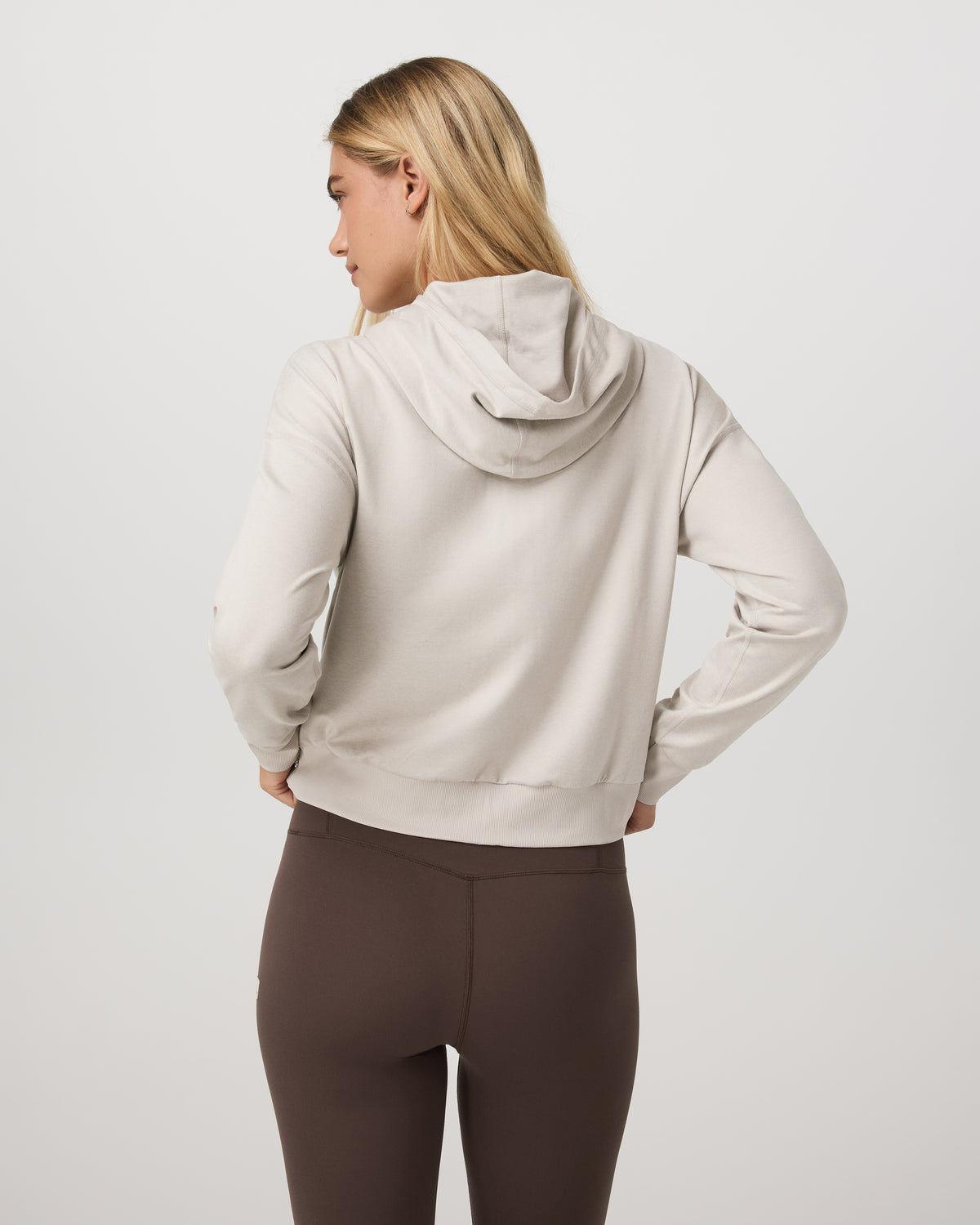 Women Vuori Halo Full Zip Hoodie Women's Ecru Heather Hoodie
