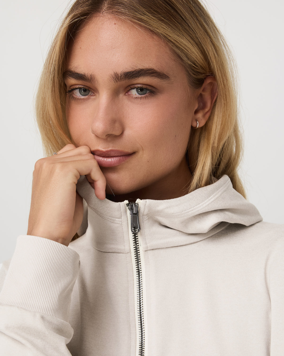 Women Vuori Halo Full Zip Hoodie Women's Ecru Heather Hoodie