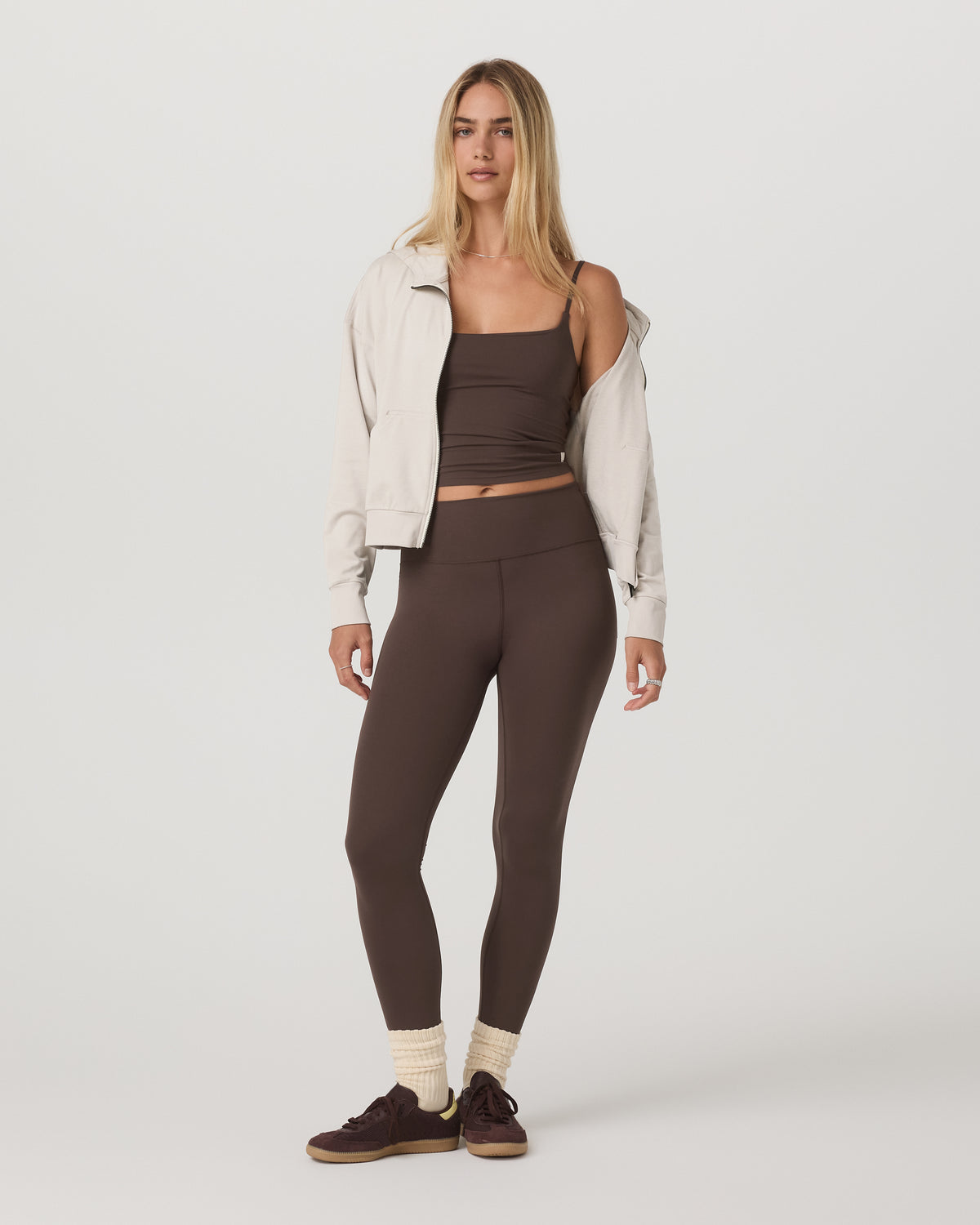 Women Vuori Halo Full Zip Hoodie Women's Ecru Heather Hoodie