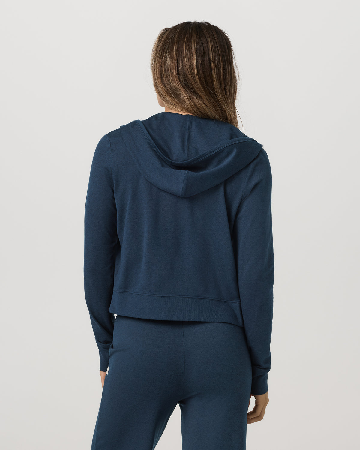 Women Vuori Women's Halo Mini Full Zip Hoodie Blue Coast Heather