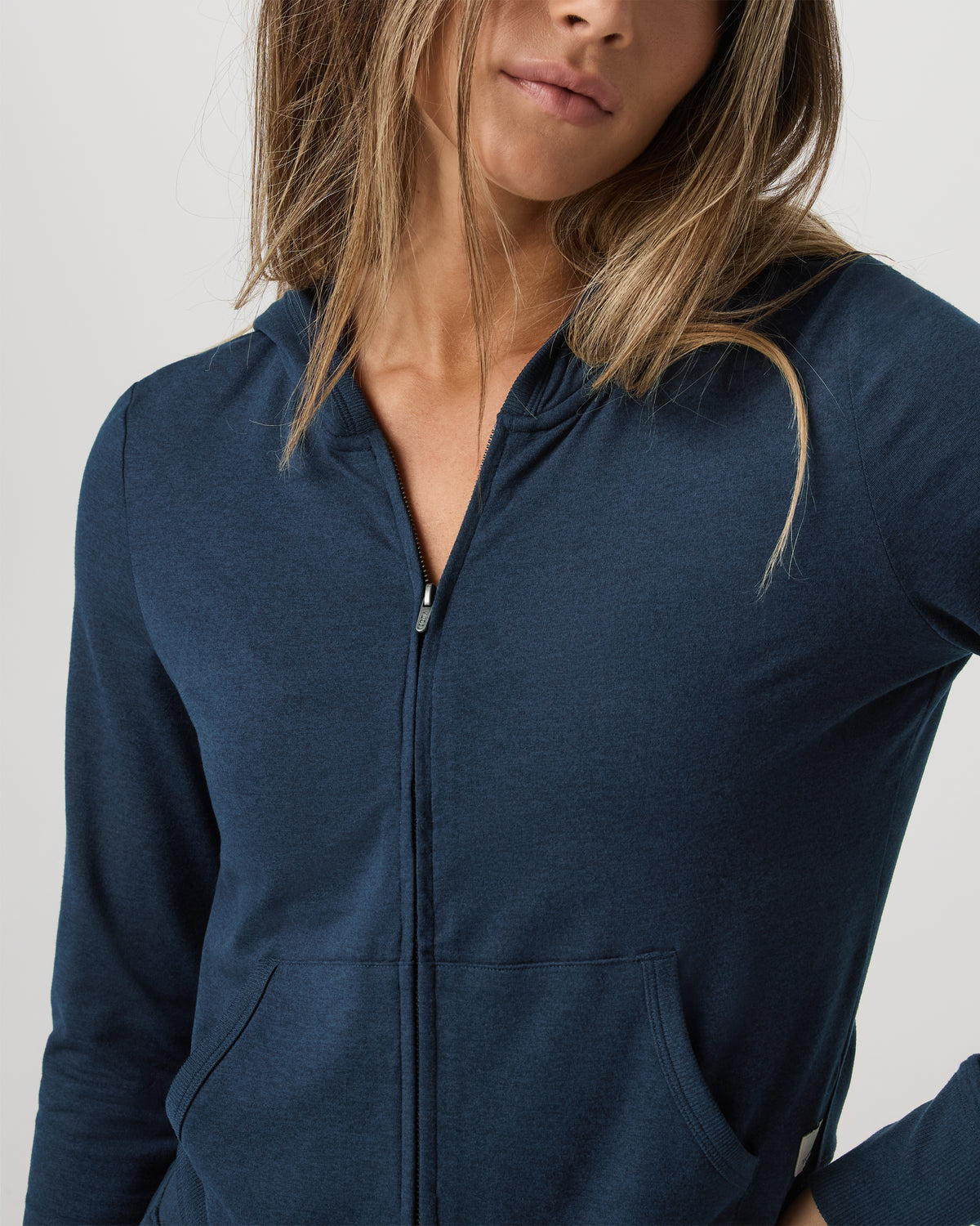 Women Vuori Women's Halo Mini Full Zip Hoodie Blue Coast Heather
