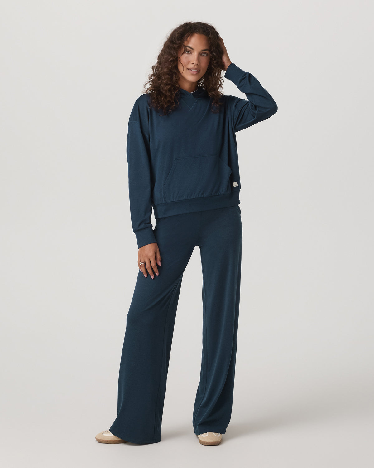 Women Vuori Halo Pullover Hoodie Women's Blue Coast Heather Hoodie