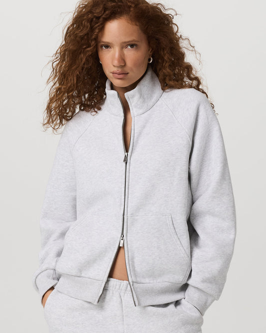 Women|New Vuori Restore Double Zip Sweatshirt Pale Grey Heather Full-Zip