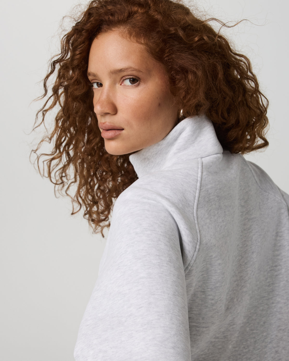 Women|New Vuori Restore Double Zip Sweatshirt Pale Grey Heather Full-Zip