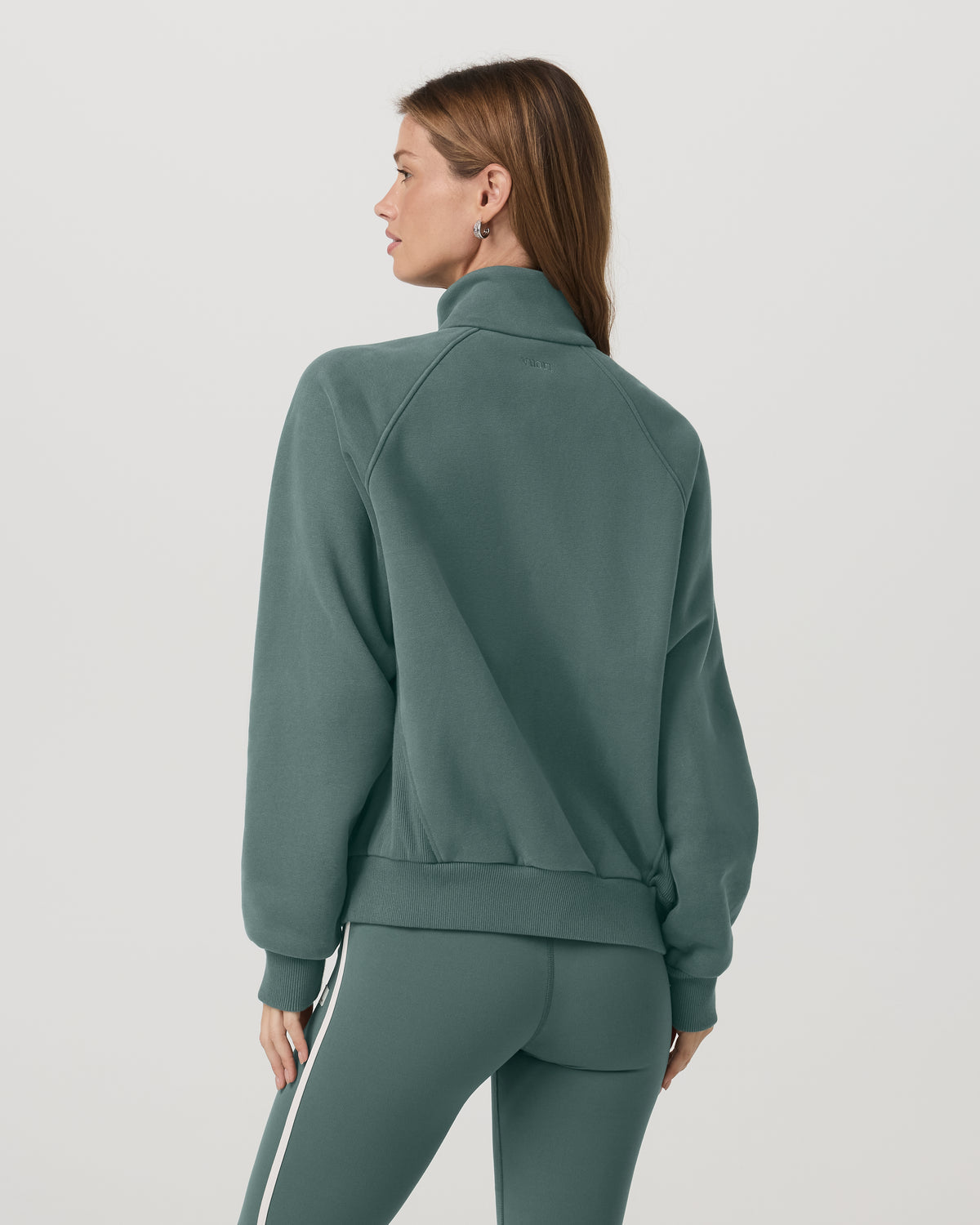 Women|New Vuori Restore Double Zip Sweatshirt Agate Green Full-Zip Fleece