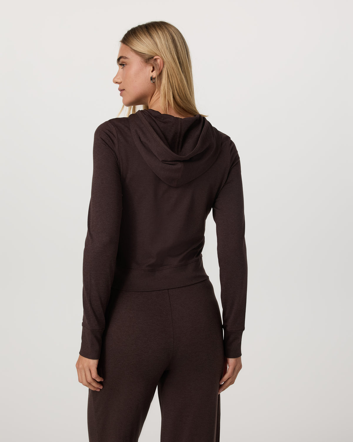 Women Vuori Halo Mini FZ Hoodie Women's Java Heather Hoodie