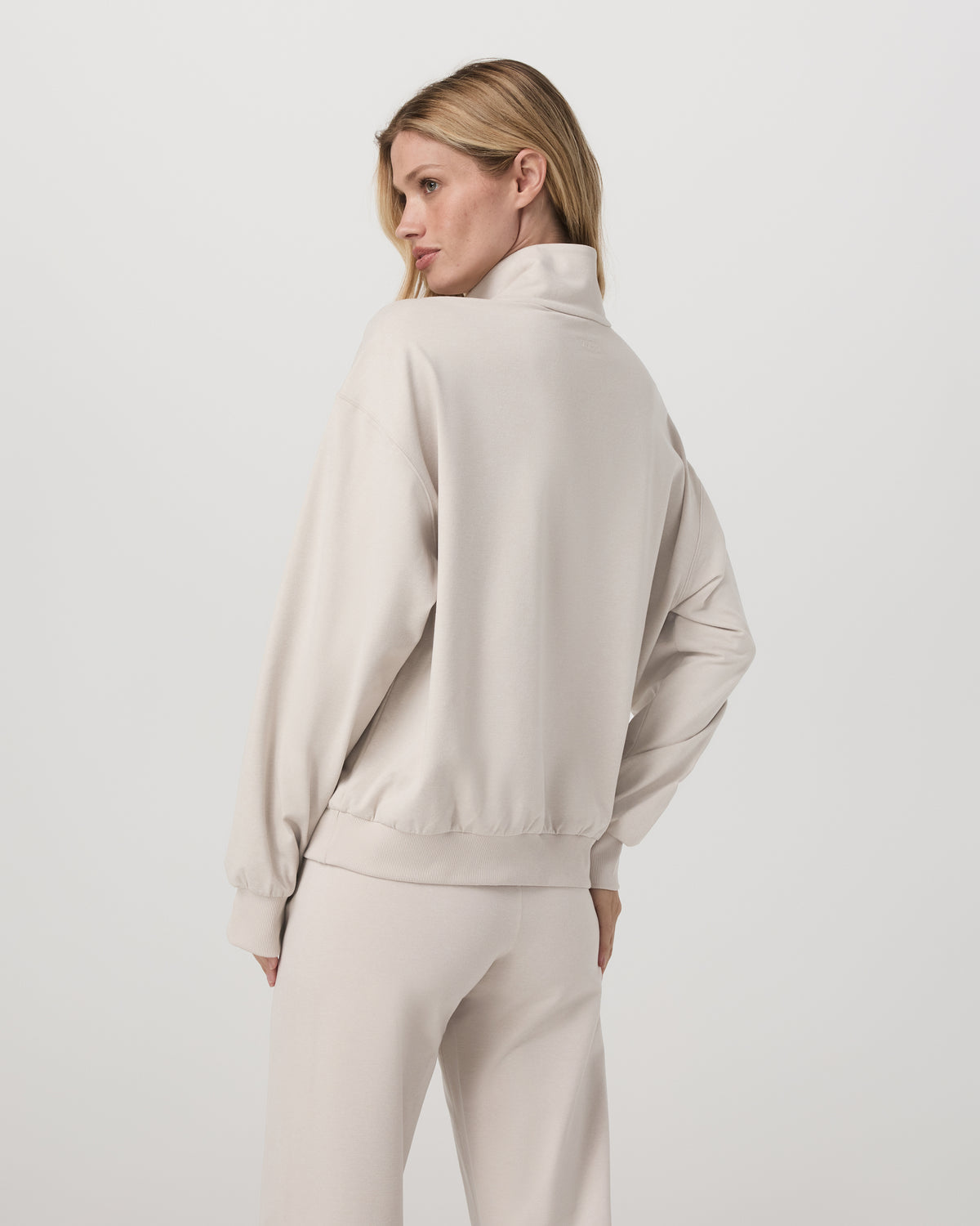Women|New Vuori Granite Half Zip Women's Oatmeal Heather Sweatshirt