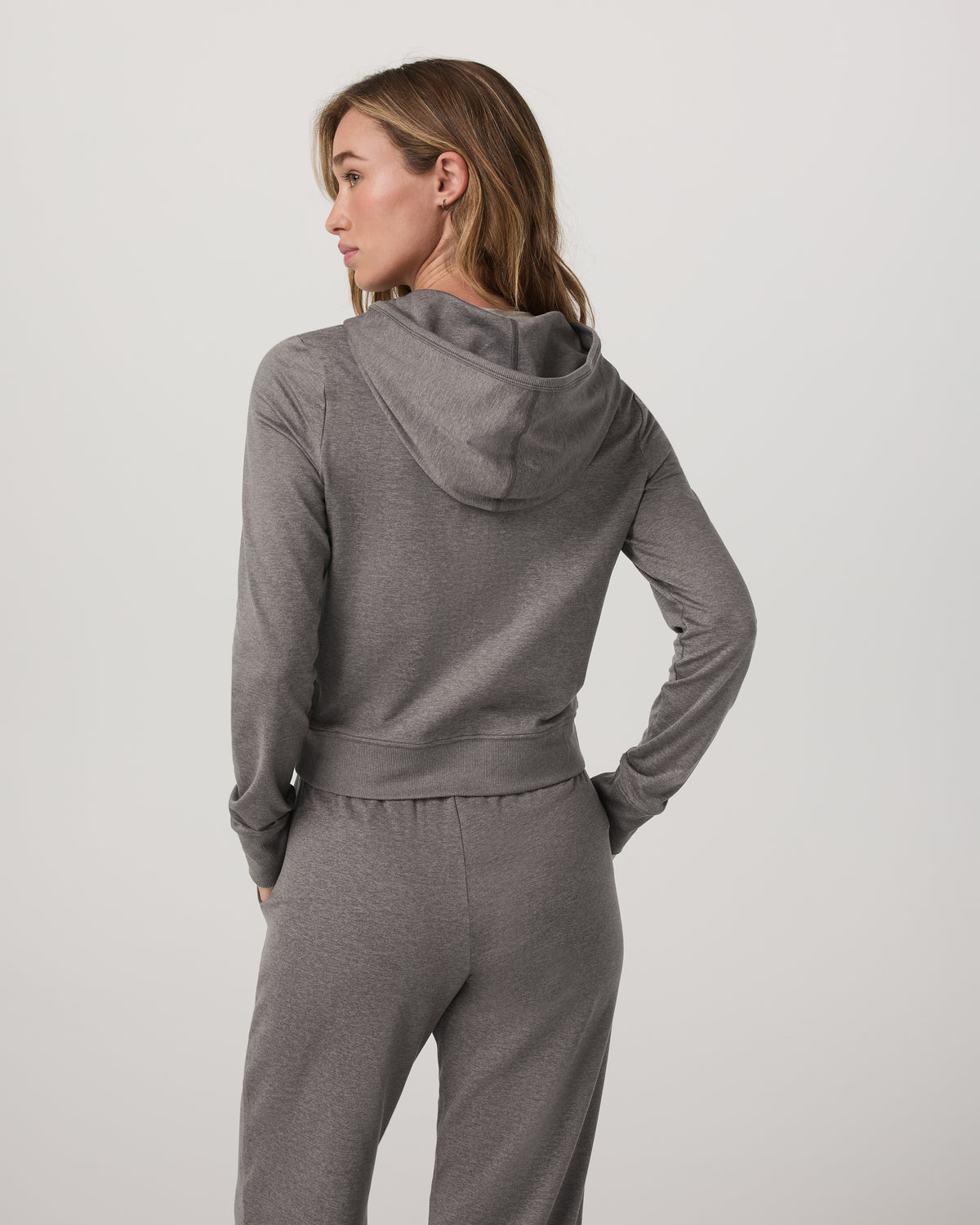 Women Vuori Halo Mini FZ Hoodie Women's Chia Heather Hoodie