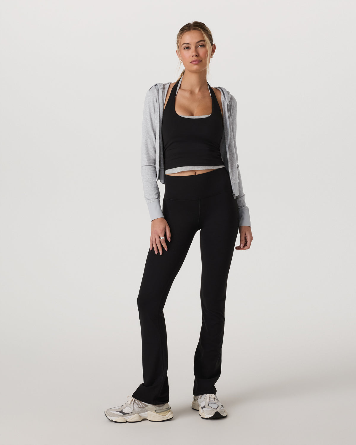 Women|New Vuori Halo Mini Full Zip Hoodie Pale Grey Heather